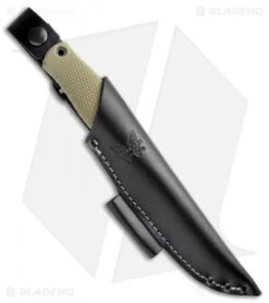 Benchmade 202 Leuku Fixed Blade Knife Ranger Green (5.19" Satin CPM-3V) -Benchmade Benchmade 202 Leuku Ranger Green Satin BHQ 111298 jr sheath