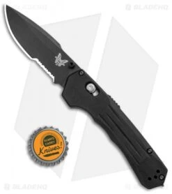 Benchmade 427SBK Mini Vallation AXIS-Assist Knife Black (3.2" Black Serr) -Benchmade Benchmade 427BK Mini Vallation AXIS Assist Black Black Serr 427SBK BHQ 97771 jr bottlecap