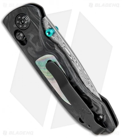 Benchmade 698-181 Foray Gold Class AXIS Lock Knife Marbled CF (3.2" Damasteel) 5 Benchmade 698-181 Foray Gold Class AXIS Lock Knife Marbled CF (3.2" Damasteel) - Image 3