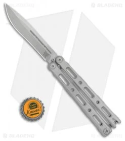 Benchmade 85 Bali-Song Butterfly Knife Integral Titanium (4.4" Stonewash) -Benchmade Benchmade 85 Bali Song Butterfly Knife Integral Titanium 4.4in Stonewash 85 BHQ 113577 LS Bottlecap