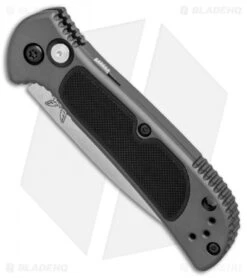 Benchmade 9750 Mini Coalition Automatic Knife Gray Al/Black G-10 (2.9" Satin) -Benchmade Benchmade 9750 Mini Coalition gray al black G10 satin BHQ 75501 er spine 2
