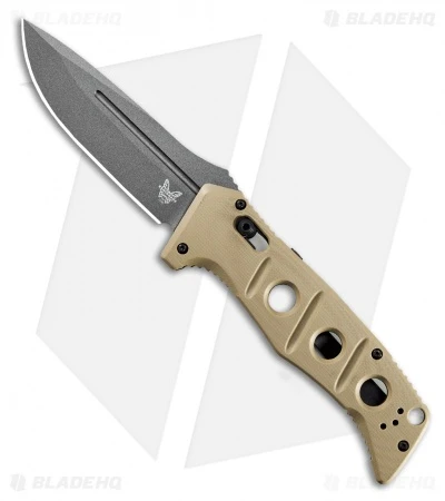 Benchmade Adamas Automatic Knife Desert Tan G-10 (3.8" Gray) 2750GY-3 3 Benchmade Adamas Automatic Knife Desert Tan G-10 (3.8" Gray) 2750GY-3