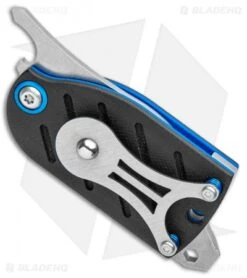 Benchmade Aller Friction Folder Knife Black/Blue G-10 (1.6" Satin) 380 -Benchmade Benchmade Alter FF Black Blue G 10 Satin 380 BHQ 92606 jr side