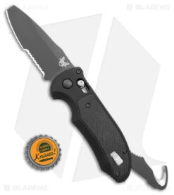 Benchmade Triage Automatic Knife Black (3.35" Black Serr) 9160SBK -Benchmade Benchmade Auto Triage Auto Black Black Serr BHQ 20033 jr bottlecap