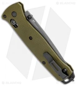Benchmade Bailout AXIS Lock Knife Green Aluminum (3.4" Gray M4) 537GY-1 -Benchmade Benchmade Bailout AXIS Green Aluminum Gray 537GY 1 BHQ 104895 jr side