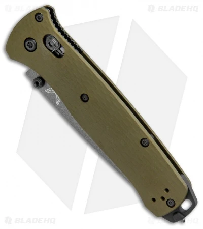 Benchmade Bailout AXIS Lock Knife Green Aluminum (3.4" Gray Serr) 537SGY-1 4 Benchmade Bailout AXIS Lock Knife Green Aluminum (3.4" Gray Serr) 537SGY-1 - Image 2