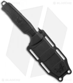 Benchmade H2O Fixed Blade Dive Knife Black Santoprene (3.5" Black Serr) -Benchmade Benchmade Black Fixed Blade Dive Knife 112SBK BLK Black Serr BHQ 123886 jr sheath 1