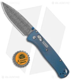 Benchmade Bugout AXIS Lock Knife Blue Titanium (3.2" Damasteel) 535-2204 -Benchmade Benchmade Bugout AXIS Lock Blue Ti Damasteel BHQ 175025 jr bottlecap