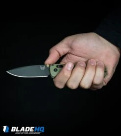 Benchmade Bugout AXIS Lock Pocket Knife Blue (3.24" Satin) 535 -Benchmade Benchmade Bugout AXIS Lock Knife Ranger Green Gray 535GRY 1 BHQ 83828 kp in hand web