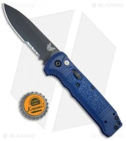 Benchmade 4400SBK-1 Casbah Automatic Knife Blue Grivory (3.4" Black Serr) -Benchmade Benchmade Casbah Blue Grivory Black Serr 4400SBK 1 BHQ 51634 jr bottlecap 2