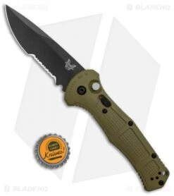 Benchmade Claymore Auto Knife OD Green Grivory (3.6" Black Serr) 9070SBK-1 -Benchmade Benchmade Claymore Auto Ranger Green Grivory Black Serr 9070SBK 1 BHQ 118571 jr bottlecap