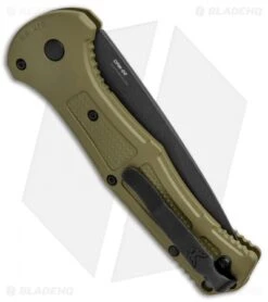 Benchmade Claymore Auto Knife OD Green Grivory (3.6" Black Serr) 9070SBK-1 -Benchmade Benchmade Claymore Auto Ranger Green Grivory Black Serr 9070SBK 1 BHQ 118571 jr side