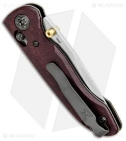 Benchmade Foray Limited Ed. AXIS Lock Knife Red Micarta (3.24" Satin ) 698-1901 -Benchmade Benchmade Foray Limited Edition Ed AXIS Lock Red Micarta Satin 698 1901 BHQ 97136 jr side