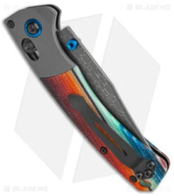 Benchmade Gold Class Mini Crooked River Knife (3.4" Damascus) 15085-221 -Benchmade Benchmade Gold Class Mini Crooked River Knife Damascus BHQ 173556 jr side