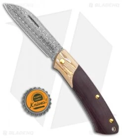 Benchmade Gold Class Proper Slip Joint Knife Black/Burgundy Micarta (2.8 Dama) -Benchmade Benchmade Gold Class Proper SJ Black Burgundy Micarta Damascus 319 201 BHQ 107745 jr bottlecap