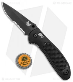 Benchmade Griptilian AXIS Lock Knife Black (3.45" Black Serr) 551SBK-S30V -Benchmade Benchmade Griptilian AXIS Lock Black Black Serr 551SBK S30V BHQ 3333 jr bottlecap