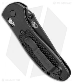 Benchmade Griptilian AXIS Lock Knife Black (3.45" Black Serr) 551SBK-S30V -Benchmade Benchmade Griptilian AXIS Lock Black Black Serr 551SBK S30V BHQ 3333 jr side