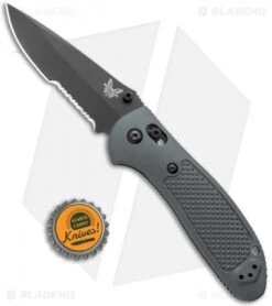 Benchmade Griptilian AXIS Lock Knife Gray (3.45" Black Serr) 551SBKGRY-S30V -Benchmade Benchmade Griptilian AXIS Lock Gray G 10 Black Serr 551SBKGRY S30V BHQ 123894 jr bottlecap