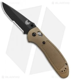 Benchmade Griptilian AXIS Lock Knife Sand (3.45" Black Serr) 551SBKSN-S30V