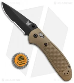 Benchmade Griptilian AXIS Lock Knife Sand (3.45" Black Serr) 551SBKSN-S30V -Benchmade Benchmade Griptilian AXIS Lock Sand Black Serr 551SBKSN S30V BHQ 3334 jr bottlecap 1