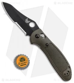 Benchmade Griptilian AXIS Lock Knife Olive Drab (3.45" Black Serr S30V) 550SBKOD -Benchmade Benchmade Griptilian Axis Lock Olive Drab Black Serr 550SBKOD BHQ 92481 jr bottlecap