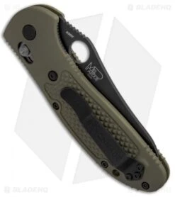 Benchmade Griptilian AXIS Lock Knife Olive Drab (3.45" Black Serr S30V) 550SBKOD -Benchmade Benchmade Griptilian Axis Lock Olive Drab Black Serr 550SBKOD BHQ 92481 jr side