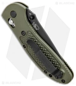Benchmade Griptilian AXIS Lock Knife Olive Drab (3.45" Black) D2 -Benchmade Benchmade Griptilian Manual Axis Lock D2 OD Green Black 551BKODD2 BHQ 5370 jr side