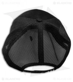 Benchmade Knives Snap Back Mesh 7 Panel Hat W/ Embroidered Logo - Black -Benchmade Benchmade Knives Snap Back Mesh 7 Panel Hat Leather Logo Black BHQ 123100 jr back