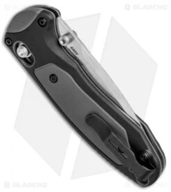 Benchmade 595 Mini Boost AXIS-Assist Knife Black/Gray (3.11" Satin) -Benchmade Benchmade Mini Boost AXIS Assist Black Gray 595 BHQ 78758 jr side