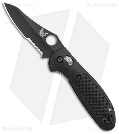 Benchmade Mini Griptilian AXIS Lock Knife Black (2.91" Black Serr) 555SBKHG 3 Benchmade Mini Griptilian AXIS Lock Knife Black (2.91" Black Serr) 555SBKHG