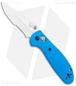 Benchmade Mini Griptilian AXIS Lock Knife Blue (2.91" Satin Serr) 556S-BLU