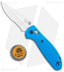Benchmade Mini Griptilian AXIS Lock Knife Blue (2.91" Satin Serr) 556S-BLU -Benchmade Benchmade Mini Griptilian AXIS Blue Satin Serr 556S BLU BHQ 112491 jr bottlecap