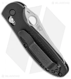 Benchmade Mini Griptilian AXIS Lock Knife Black (2.91" Satin Serr) 555S-S30V -Benchmade Benchmade Mini Griptilian AXIS Lock Black Satin Serr 555S S30V BHQ 1153 jr side