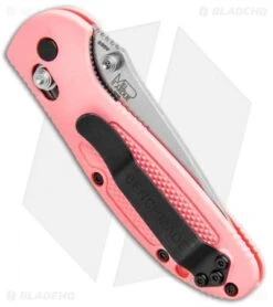 Benchmade Mini Griptilian AXIS Lock Knife Pink (2.91" Satin Serr) 556S-PNK-S30V -Benchmade Benchmade Mini Griptilian AXIS Lock Pink Satin Serr 556S PNK S30V BHQ 3909 jr side