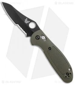 Benchmade Mini Griptilian AXIS Lock Knife Olive Drab (2.91" Serr) 555SBKHGOD