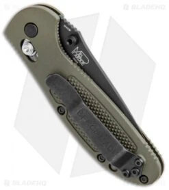 Benchmade Mini Griptilian OD Green Tanto Knife (2.91" Black Serr) 557SBKOD -Benchmade Benchmade Mini Griptilian AXIS OD Green Tanto Black Serr 557SBKOD BHQ 112500 jr side