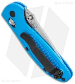 Benchmade Mini Griptilian AXIS Lock Knife Blue (2.91" Satin) 556-BLU-S30V -Benchmade Benchmade Mini Griptilian AXIs Lock Blue 556 BLU S30V BHQ 3563 jr side