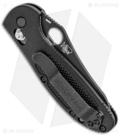 Benchmade Mini Griptilian Axis Lock Knife Black (2.91" Black Serr S30V) 555SBK -Benchmade Benchmade Mini Griptilian Axis Lock Black Black Serr 555SBK BHQ 92865 jr side