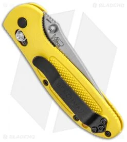 Benchmade Mini Griptilian Knife Yellow (2.91" Satin) 556-YEL-S30V -Benchmade Benchmade Mini Griptilian Yellow Satin 556 YEL S30V BHQ 3562 jr side