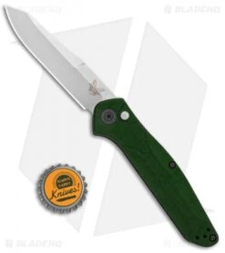 Benchmade Osborne 9400 Automatic Knife Green Aluminum (3.4" Satin) -Benchmade Benchmade Osborne 9400 Auto Green Aluminum Satin BHQ 113244 jr bottlecap