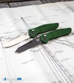 Benchmade Osborne 9400 Automatic Knife Green Aluminum (3.4" Satin) -Benchmade Benchmade Osborne 9400 Automatic Knife Green Aluminum Black BHQ 113245 kp plan web