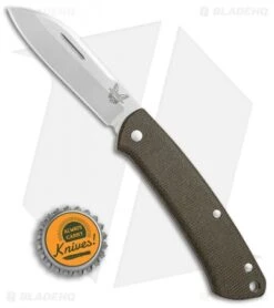 Benchmade Proper Slip Joint Knife Canvas Micarta (2.8" Satin) 319 -Benchmade Benchmade Proper green micarta satin 319 BHQ 69123 er size