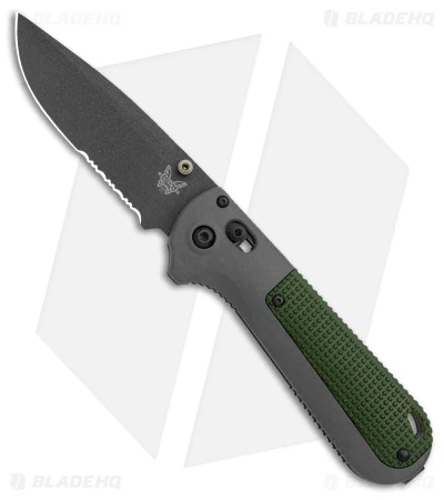 Benchmade Redoubt AXIS Lock Knife Green/Gray Grivory (3.6" Cerakote Serr) 430SBK 3 Benchmade Redoubt AXIS Lock Knife Green/Gray Grivory (3.6" Cerakote Serr) 430SBK