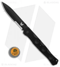 Benchmade SOCP Liner Lock Knife Black G-10 (4.47" Black Serr) 390SBK -Benchmade Benchmade SOCP Black G10 Black Serr BHQ 87889 er bottlecap