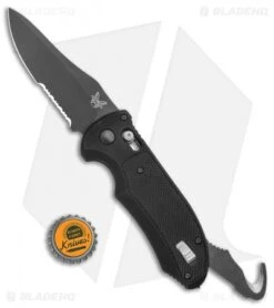Benchmade Triage AXIS Lock Automatic Knife (3.58" Black Serr) 9170SBK -Benchmade Benchmade Triage AXIS Lock Auto Black Serr 9170SBK BHQ 15157 jr bottlecap