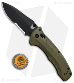 Benchmade Turret AXIS Lock Folding Knife OD Green G-10 (3.7" Black Serr) 980SBK -Benchmade Benchmade Turret Axis Lock OD Green G 10 Black Serr 980SBK BHQ 92611 jr bottlecap