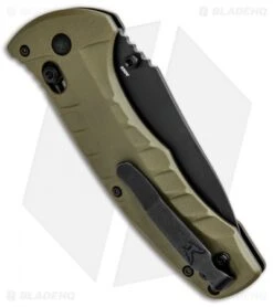 Benchmade Turret AXIS Lock Folding Knife OD Green G-10 (3.7" Black Serr) 980SBK -Benchmade Benchmade Turret Axis Lock OD Green G 10 Black Serr 980SBK BHQ 92611 jr side