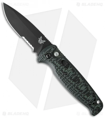 Benchmade CLA Compact Lite Auto Knife Green/Black (3.4" Black Serr) 4300SBK-1 3 Benchmade CLA Compact Lite Auto Knife Green/Black (3.4" Black Serr) 4300SBK-1