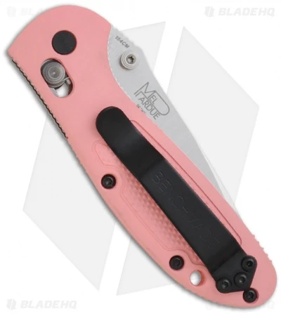 Benchmade Mini Griptilian AXIS Lock Knife Pink (2.91" Satin Serr) 556S-PNK-154CM 4 Benchmade Mini Griptilian AXIS Lock Knife Pink (2.91" Satin Serr) 556S-PNK-154CM - Image 2