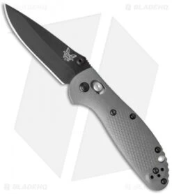 Benchmade Mini Griptilian AXIS Lock Knife Gray/Blue G-10 (2.91" Black) 556BK-1